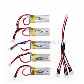 XK-A600 airplance parts 1 to 3 charger wire + 5pcs battery